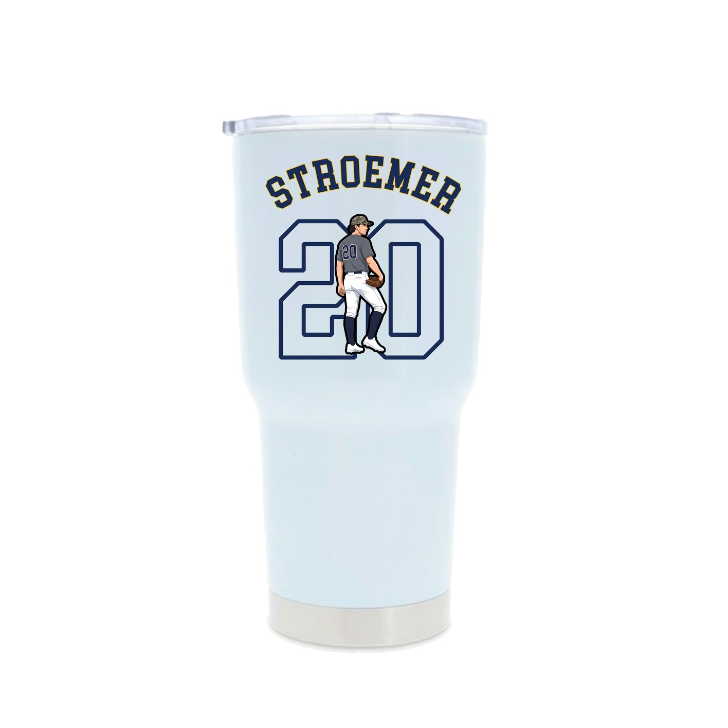 30oz Stainless Steel Tumbler — Shirsey Arch in White