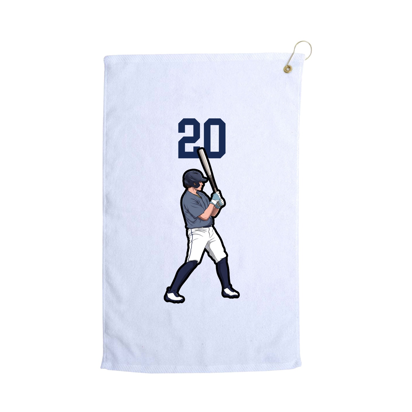 Golf Towel — Number Top in White