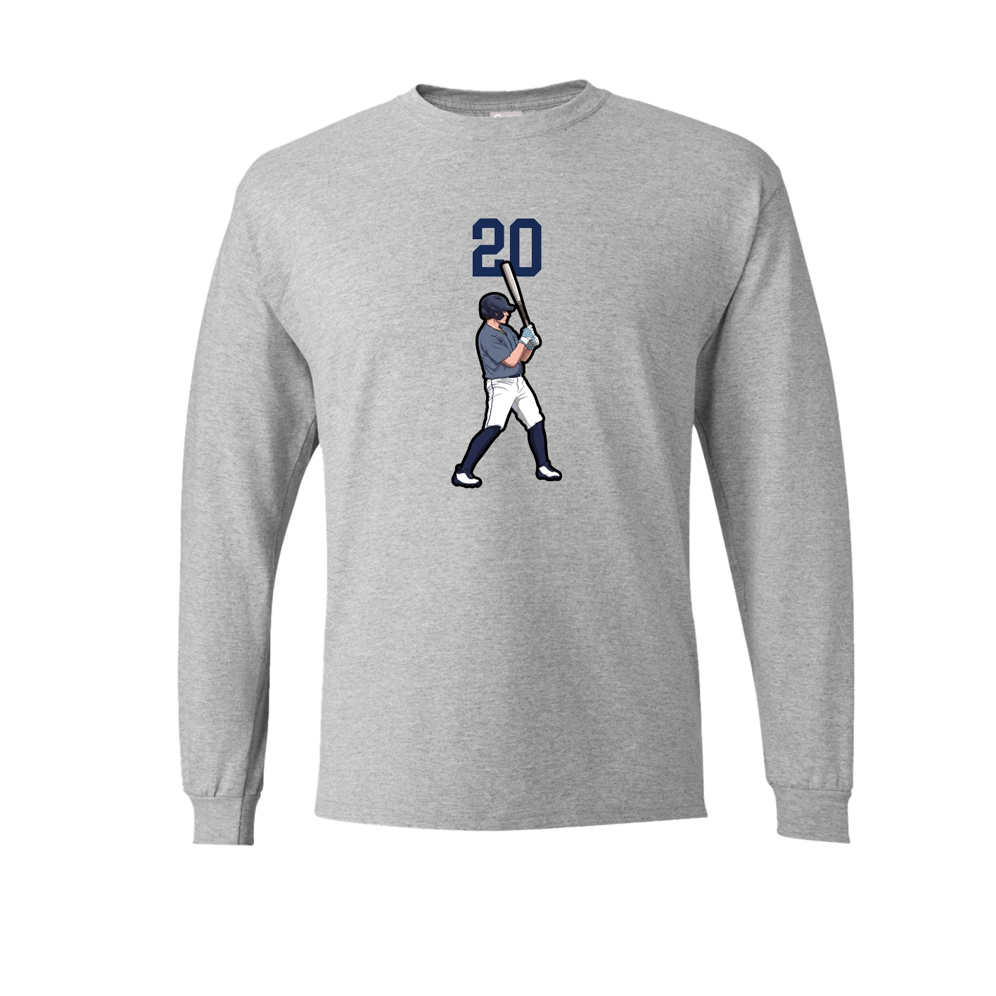 Long Sleeve Tee — Number Top in Grey