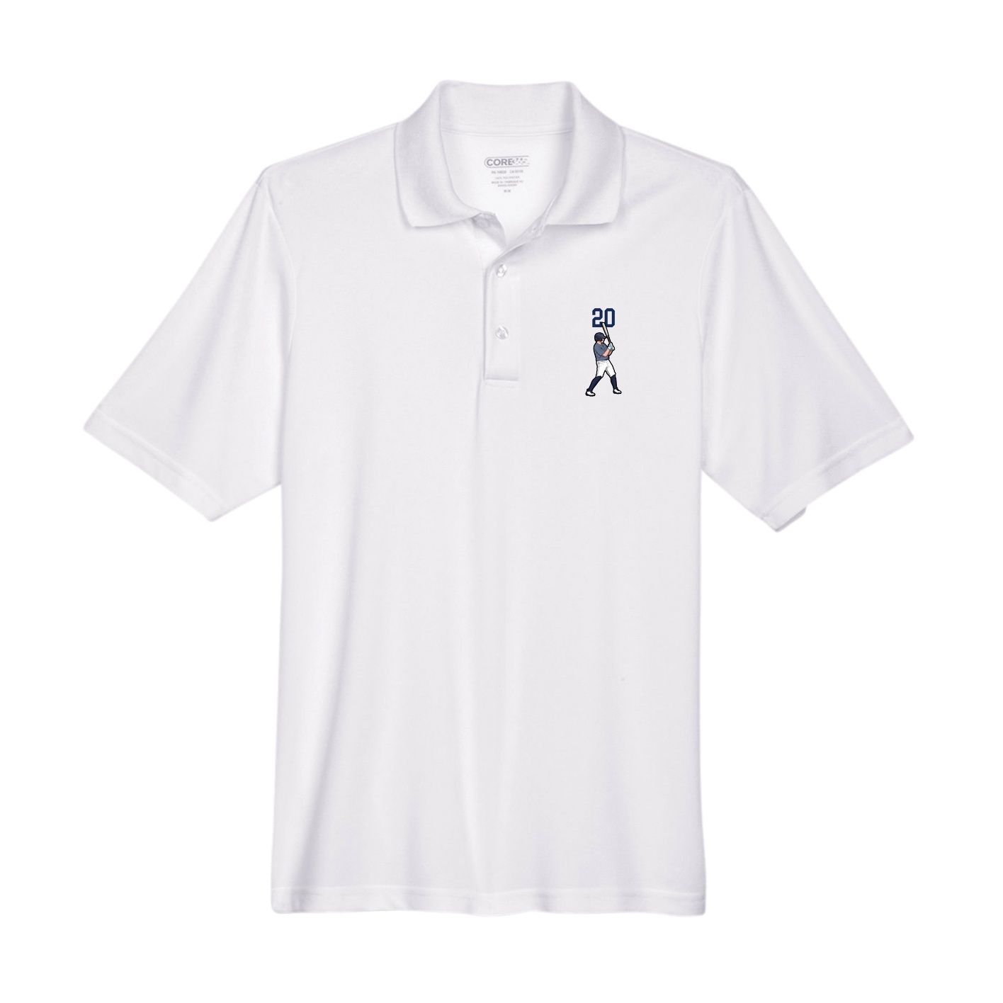 Performance Polo — Number Top in White