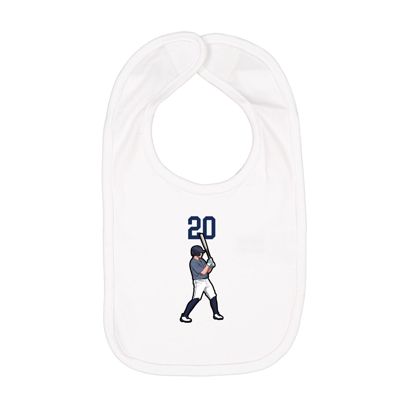 Infant Bib — Number Top in White