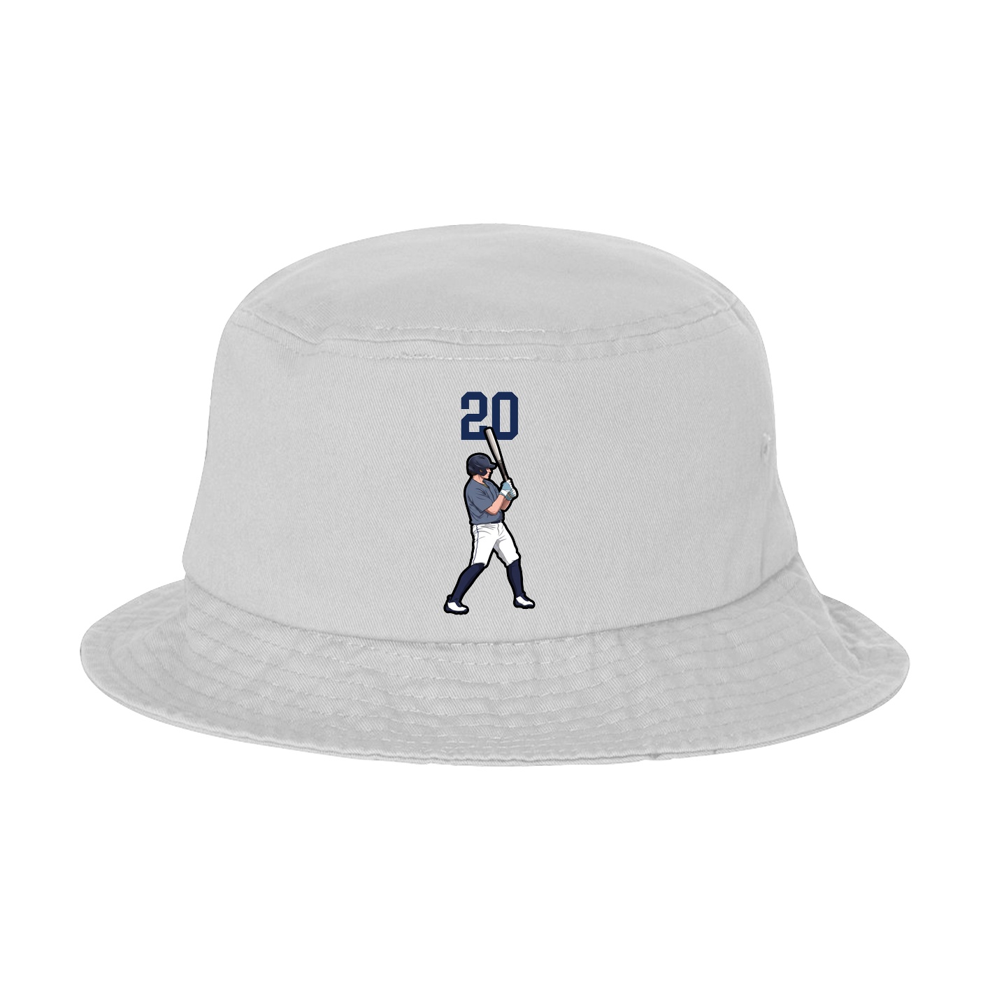 Bucket Cap — Number Top in White