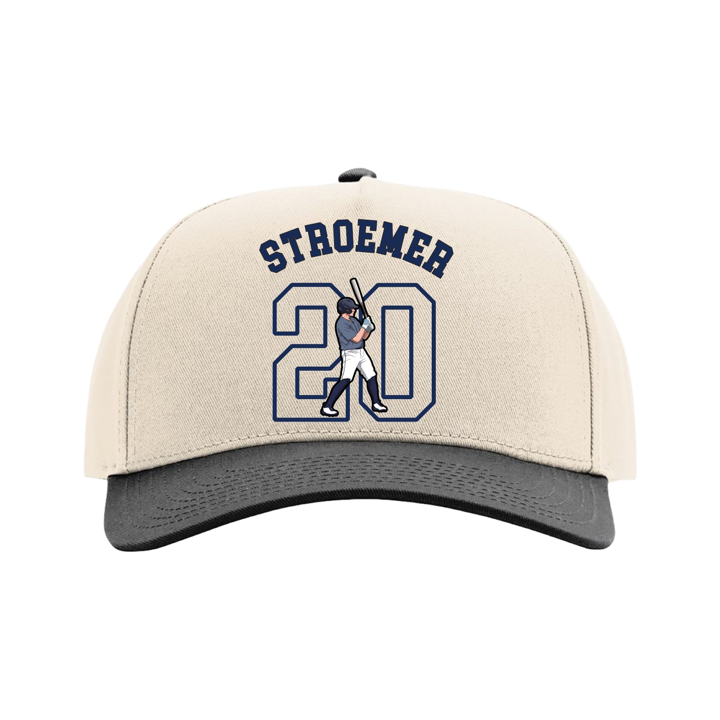 Full Fabric Five-Panel Champ Cap — Shirsey Arch in Cream/Black