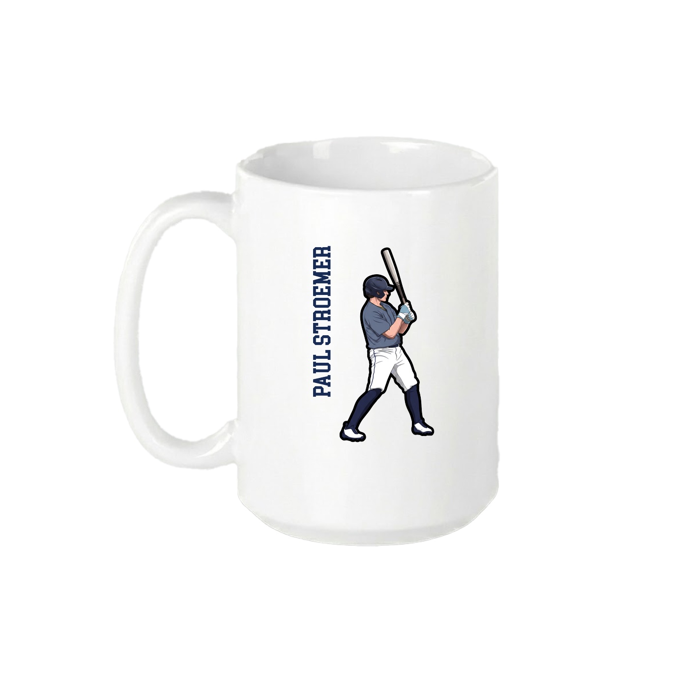 15oz Coffee Mug — Name Vertical in White