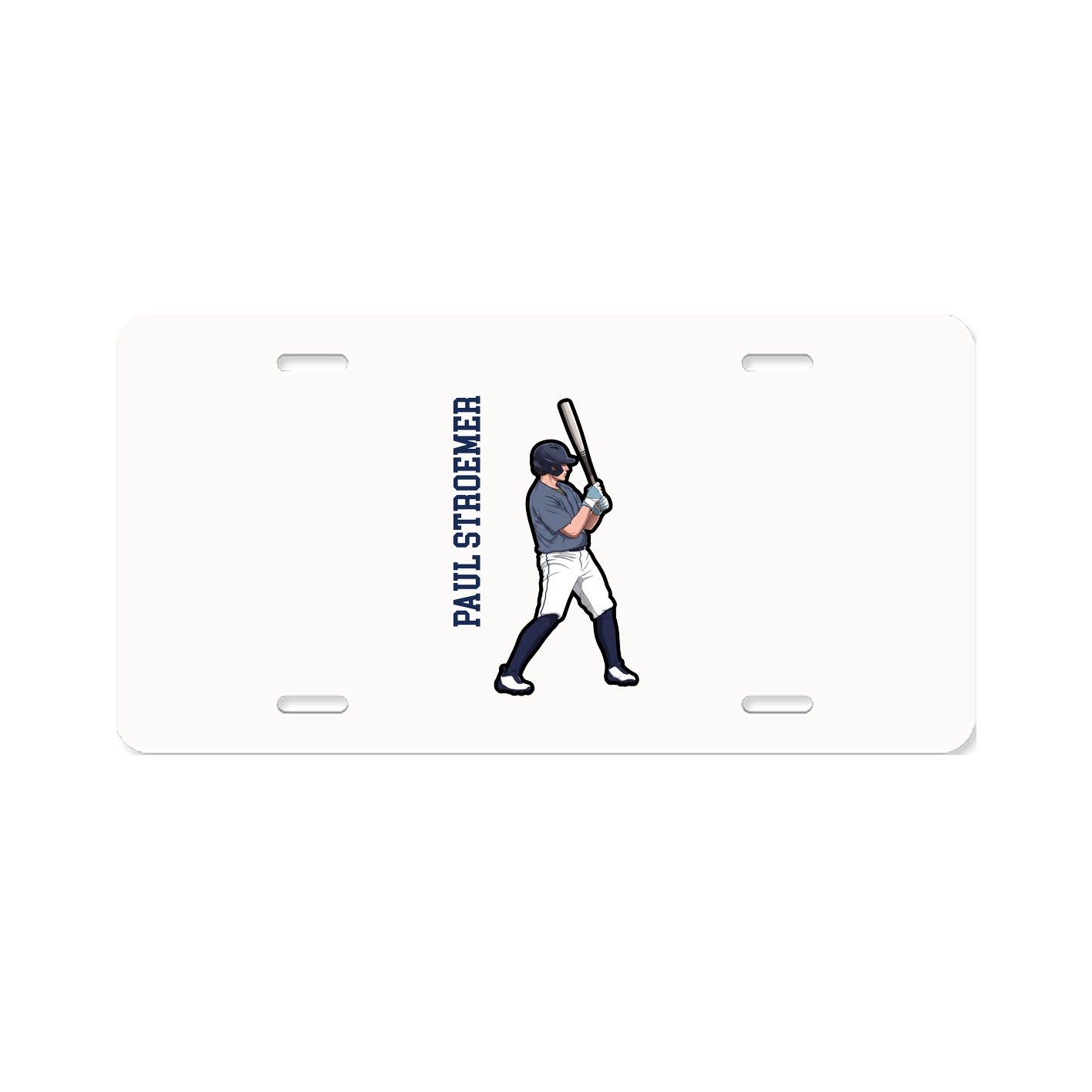 License Plate — Name Vertical in Classic