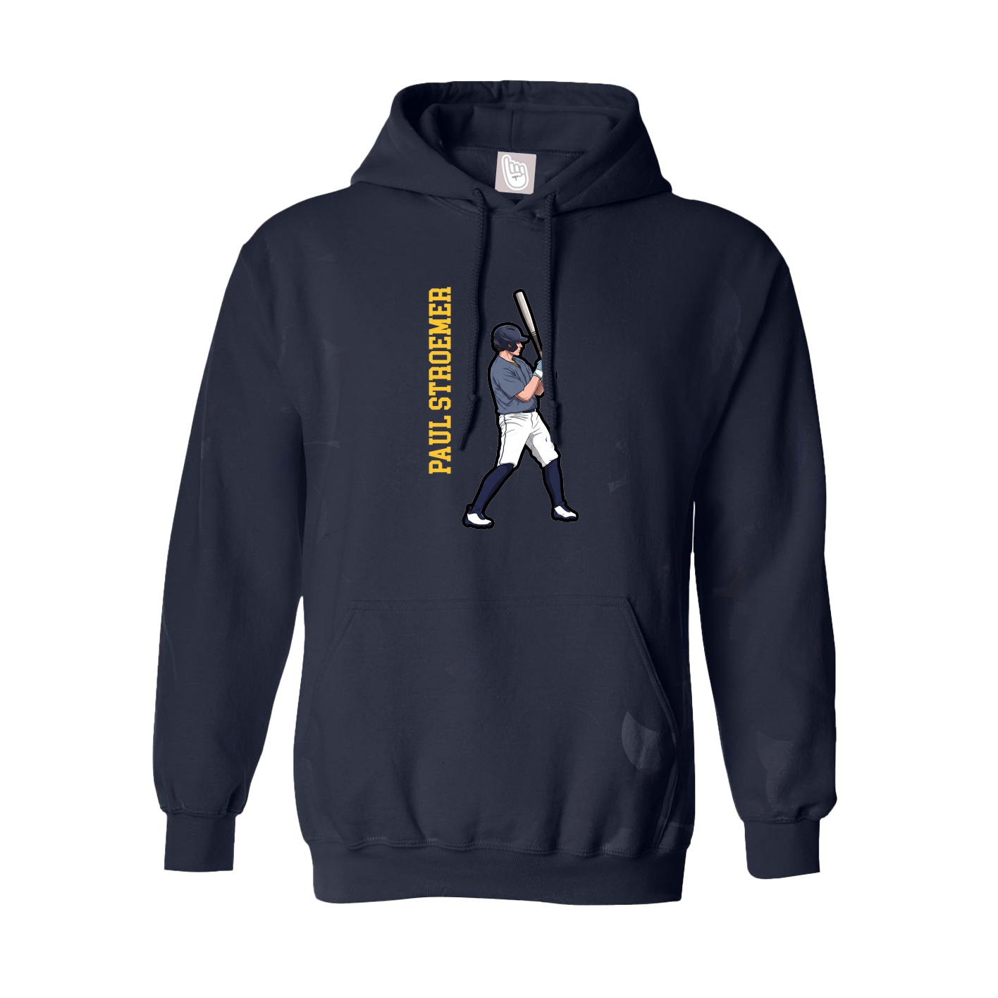Youth Hoodie — Name Vertical in Navy