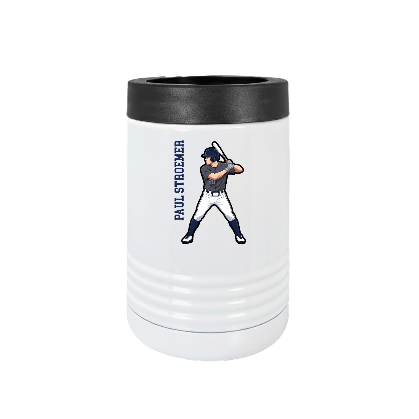 Beverage Holder — Name Vertical in White
