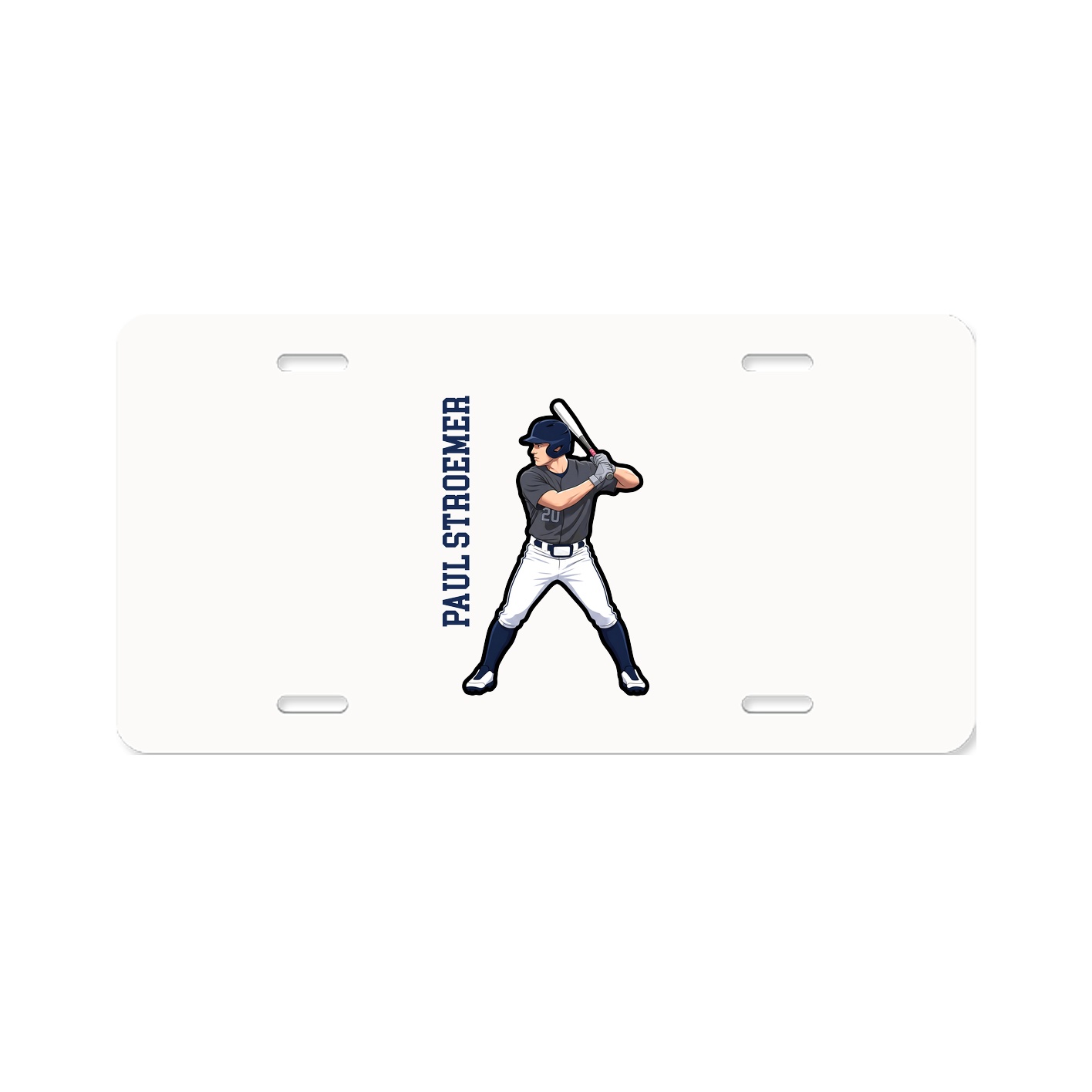 License Plate — Name Vertical in Classic