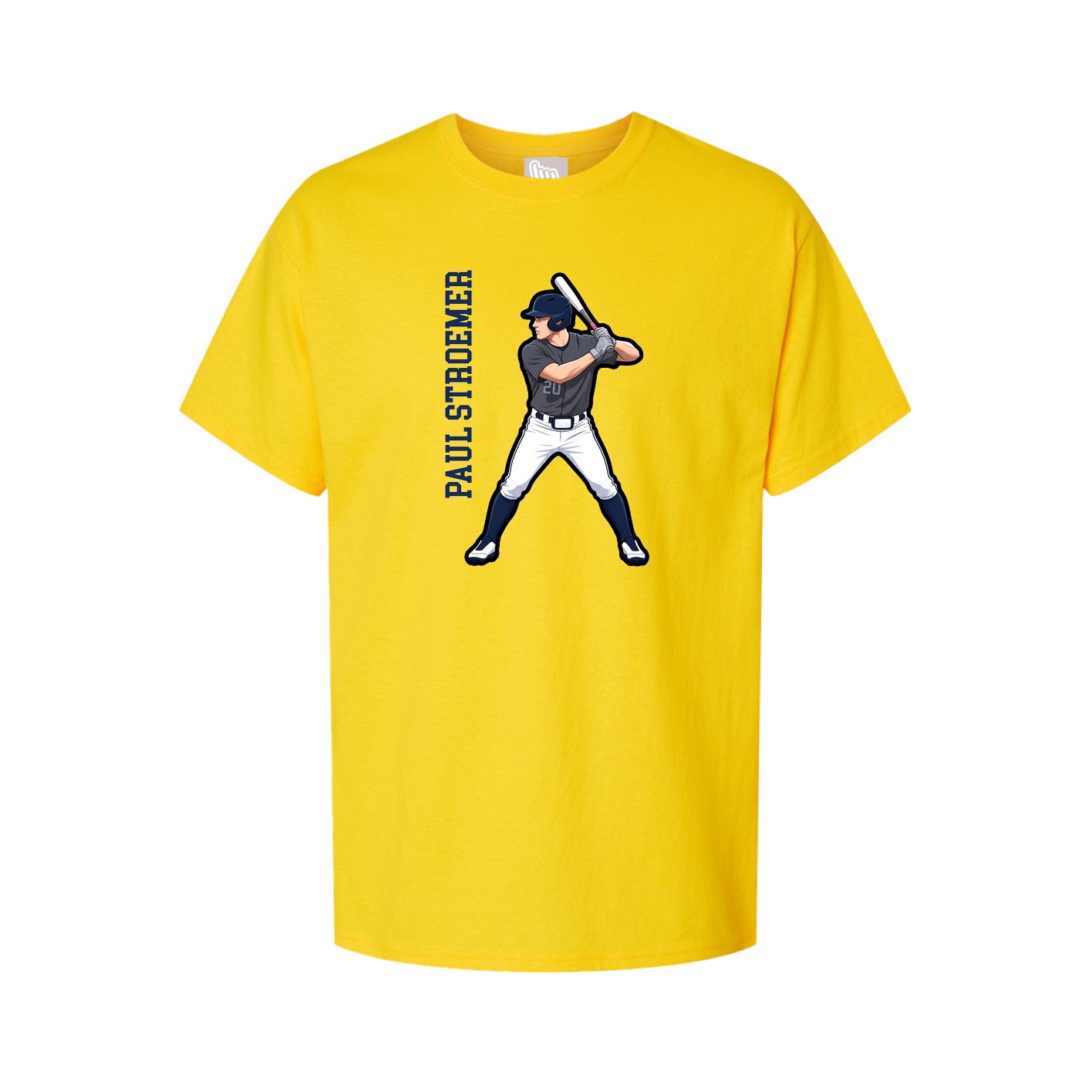 Youth Tee — Name Vertical in Gold