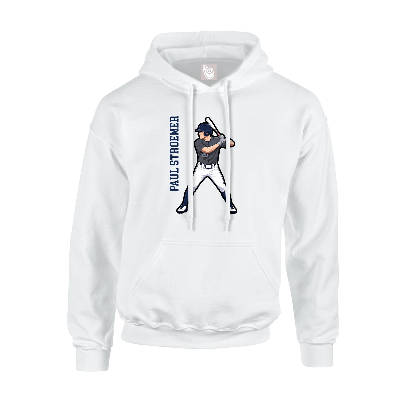Youth Hoodie — Name Vertical in White