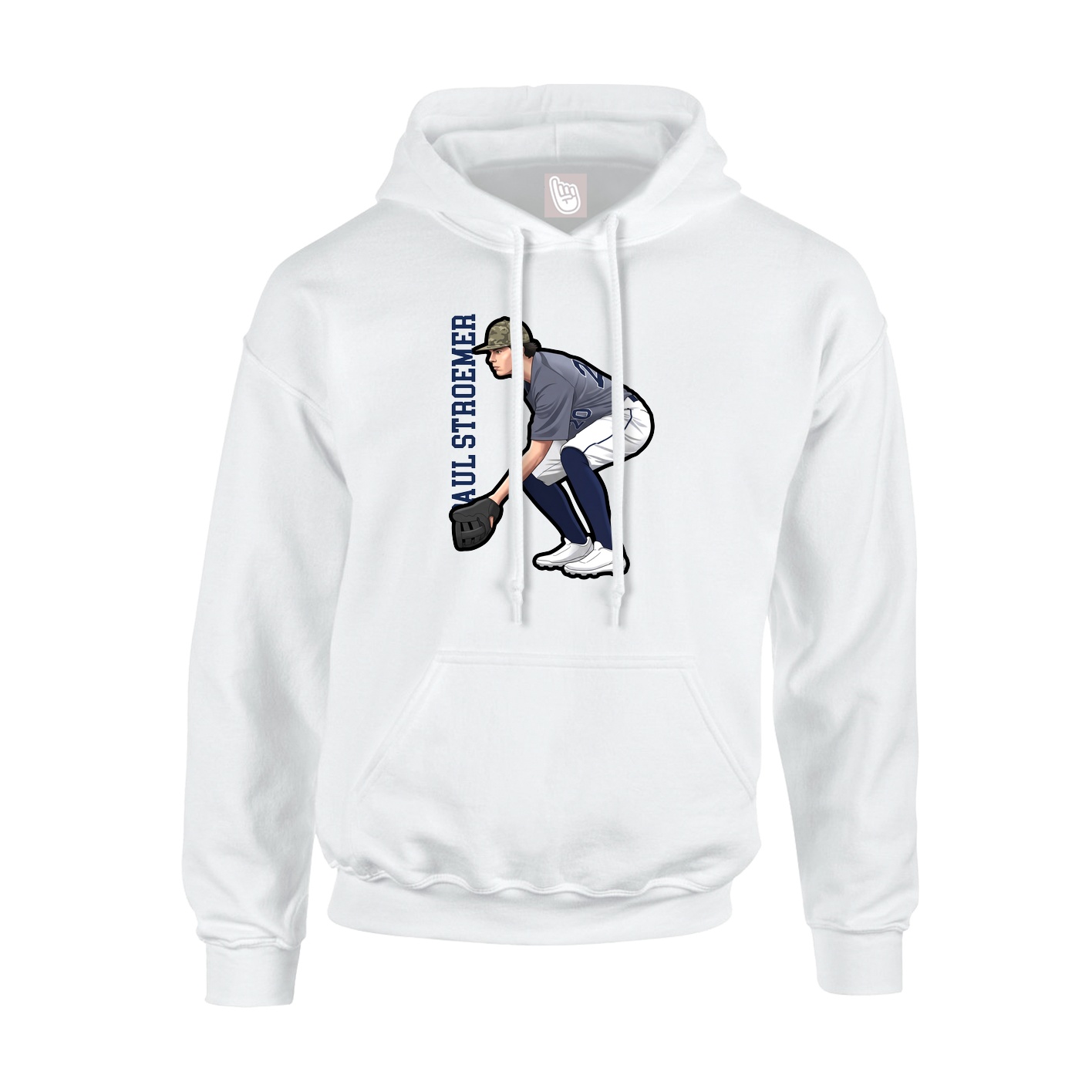 Youth Hoodie — Name Vertical in White