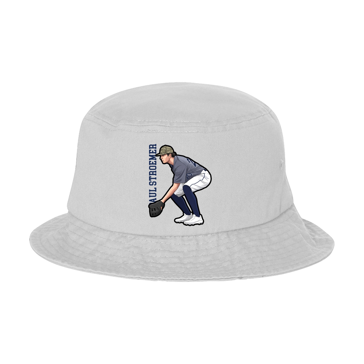Bucket Cap — Name Vertical in White