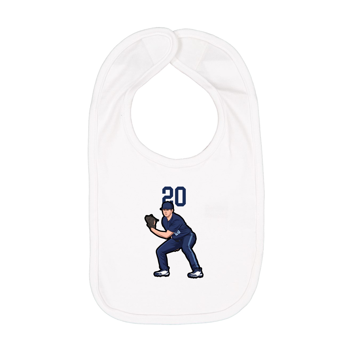 Infant Bib — Number Top in White