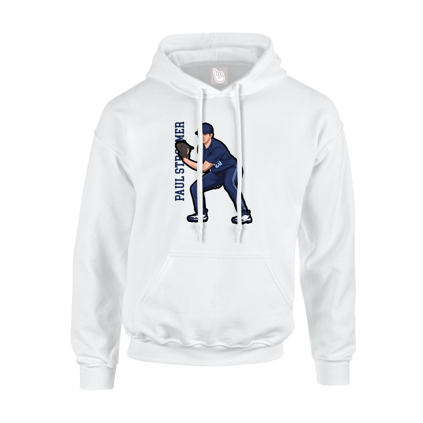 Hoodie — Name Vertical in White