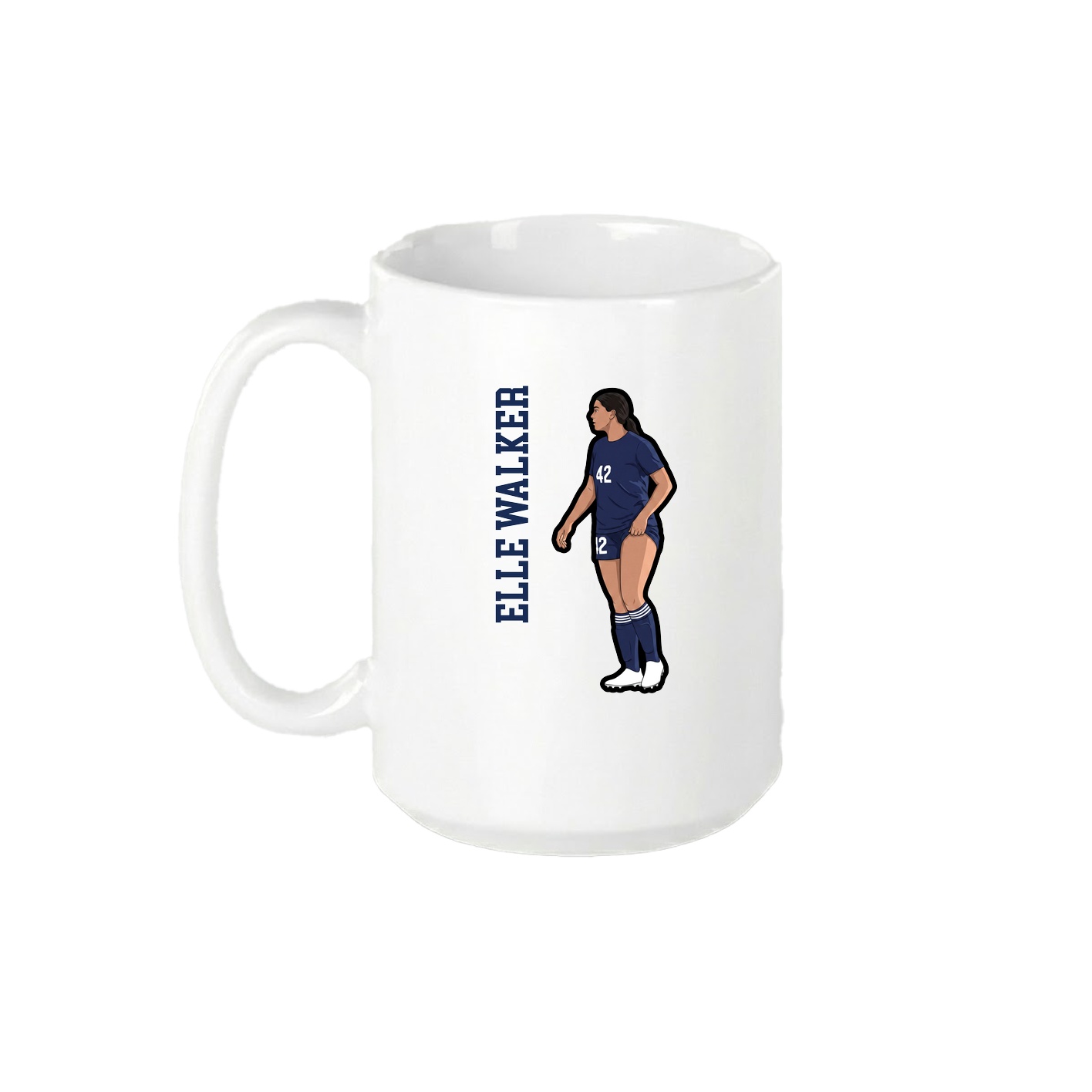 15oz Coffee Mug — Name Vertical in White