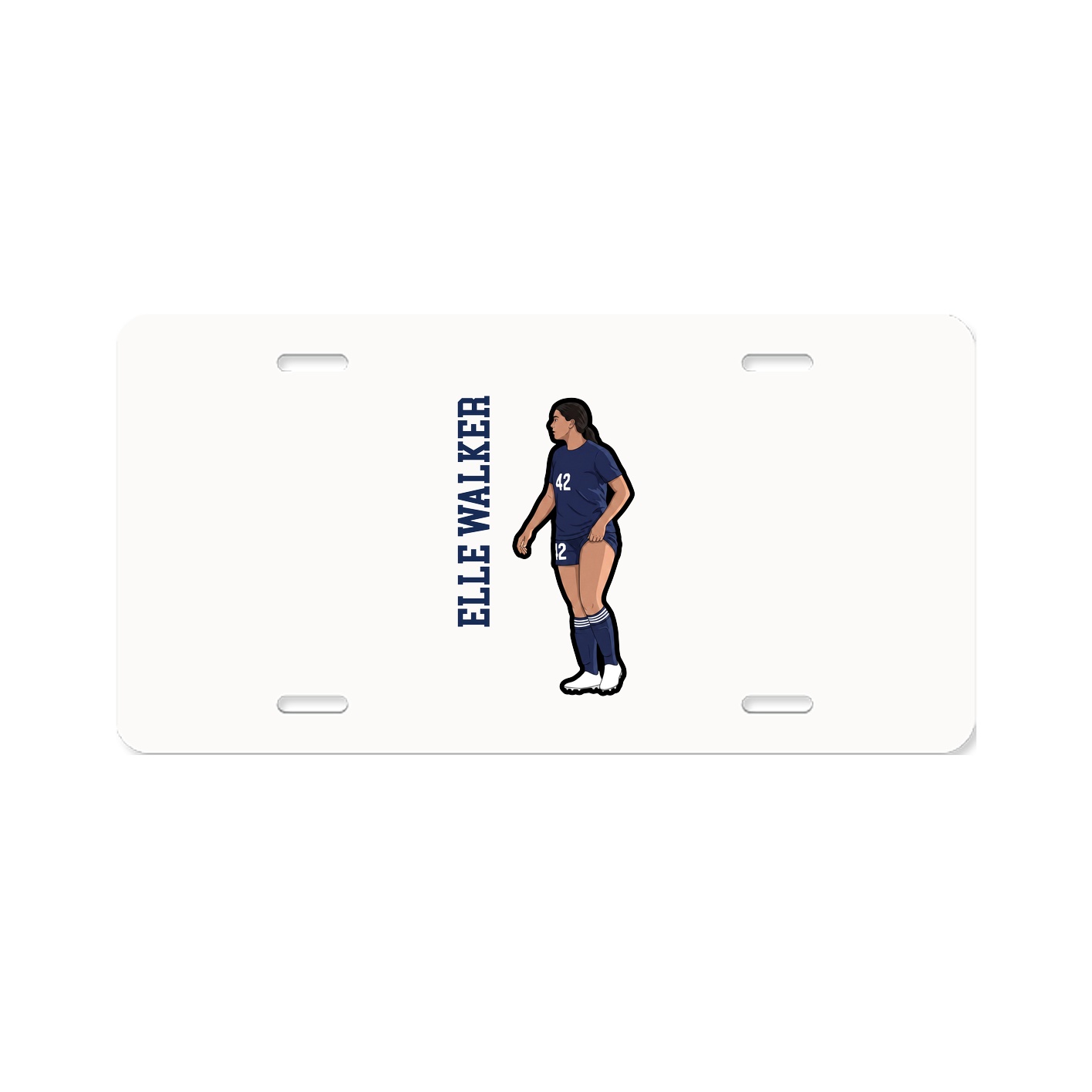 License Plate — Name Vertical in Classic