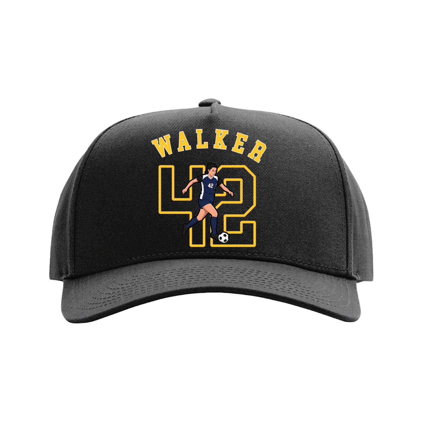 Full Fabric Five-Panel Champ Cap — Shirsey Arch in Black