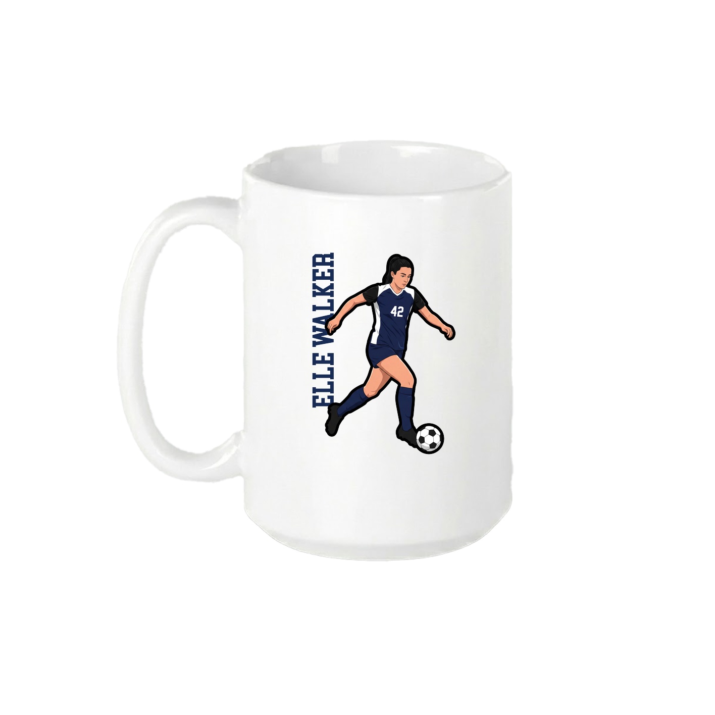 15oz Coffee Mug — Name Vertical in White