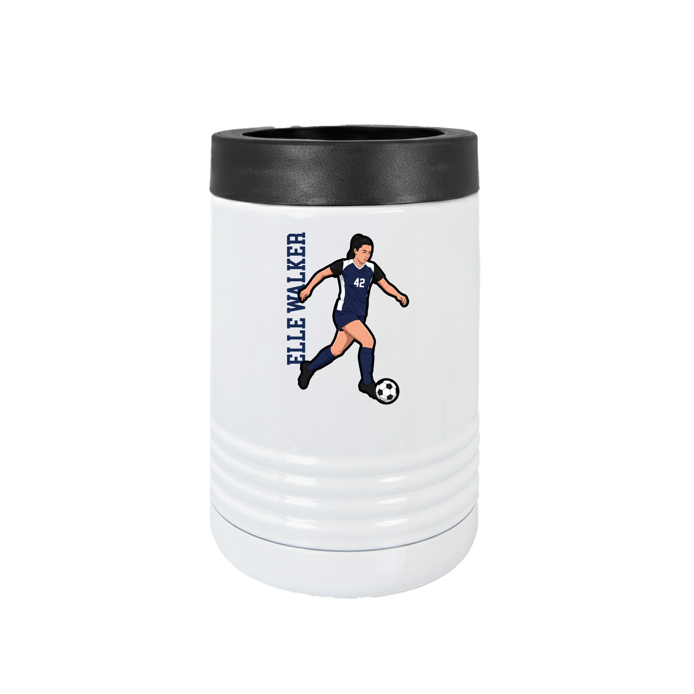 Beverage Holder — Name Vertical in White