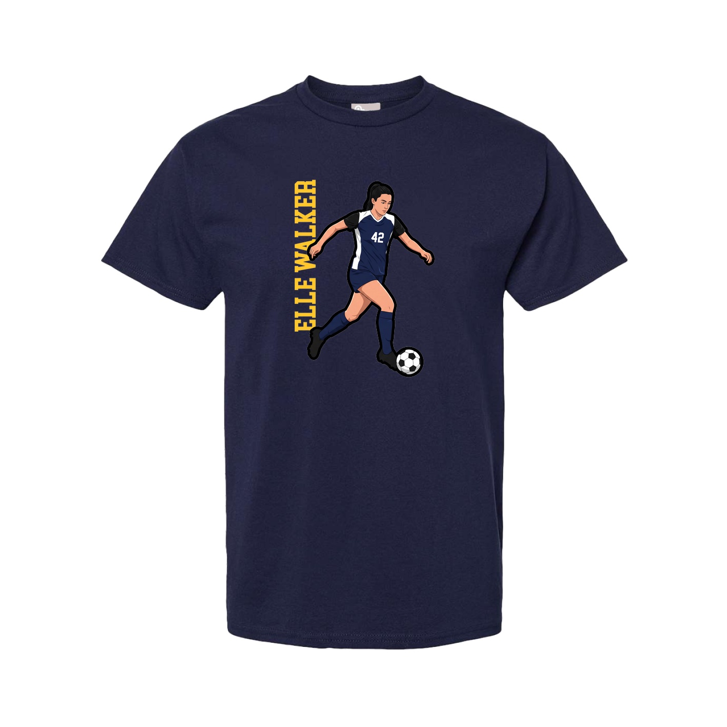 Tee — Name Vertical in Navy