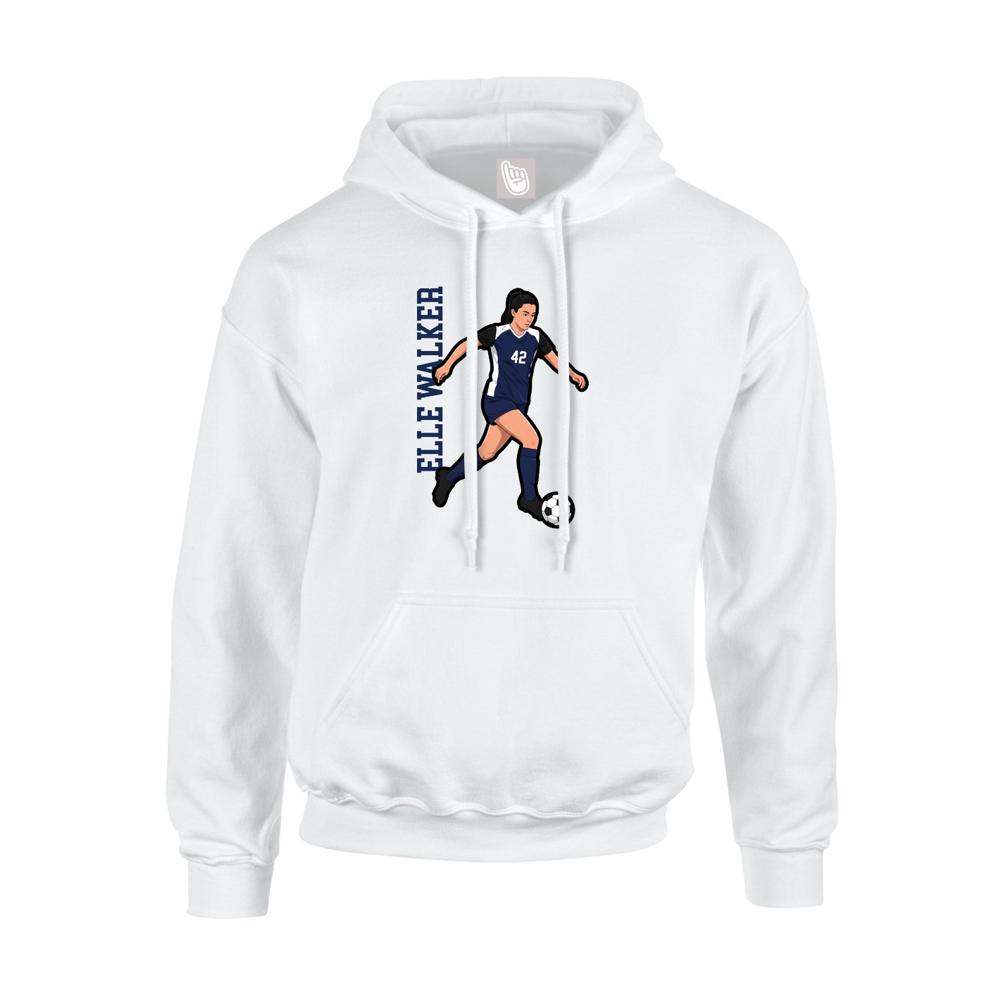 Youth Hoodie — Name Vertical in White