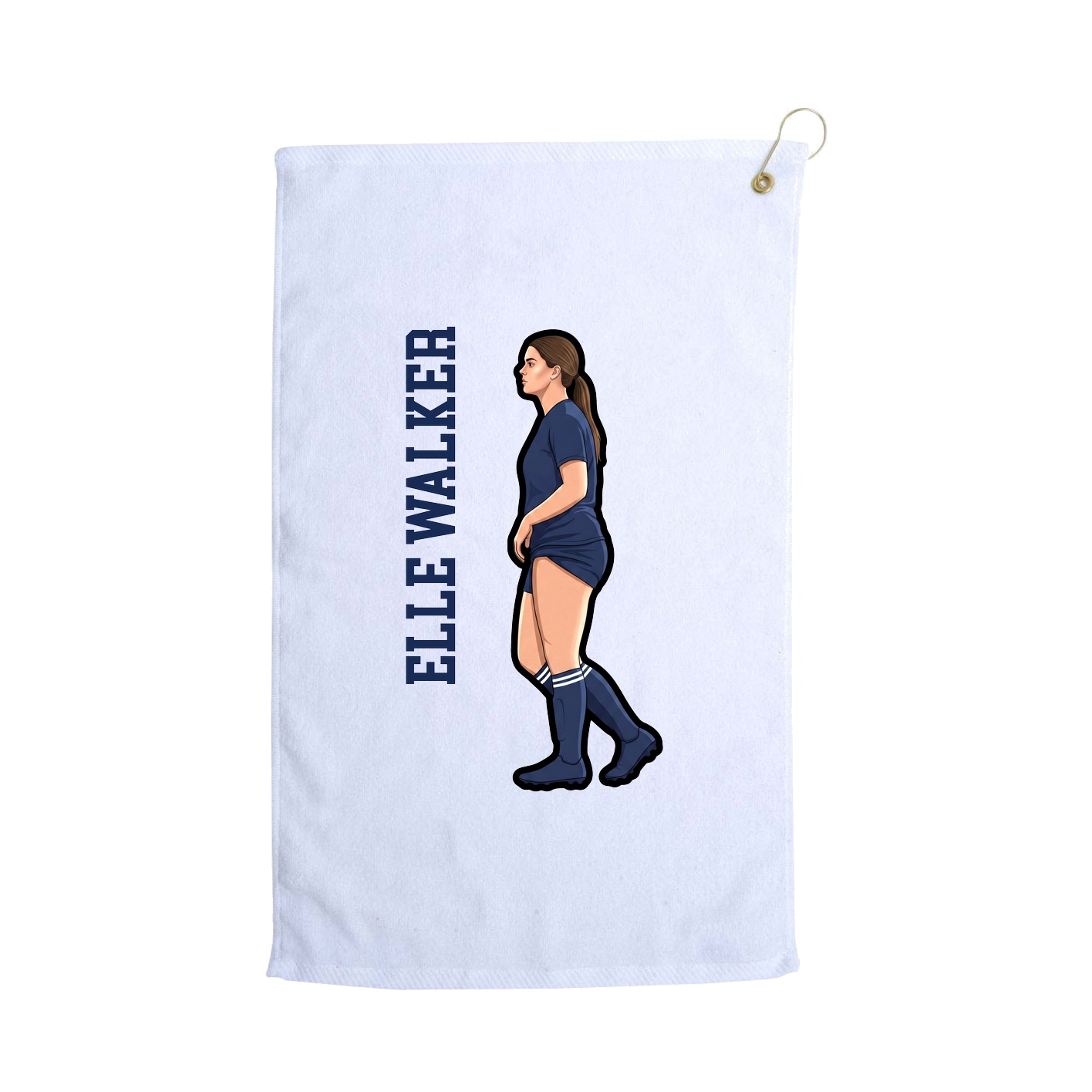 Golf Towel — Name Vertical in White