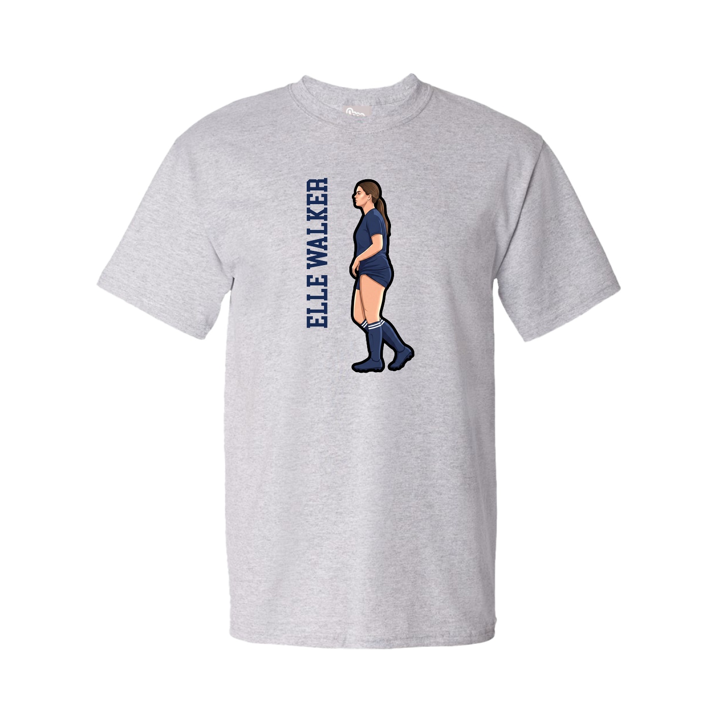 Tee — Name Vertical in Grey