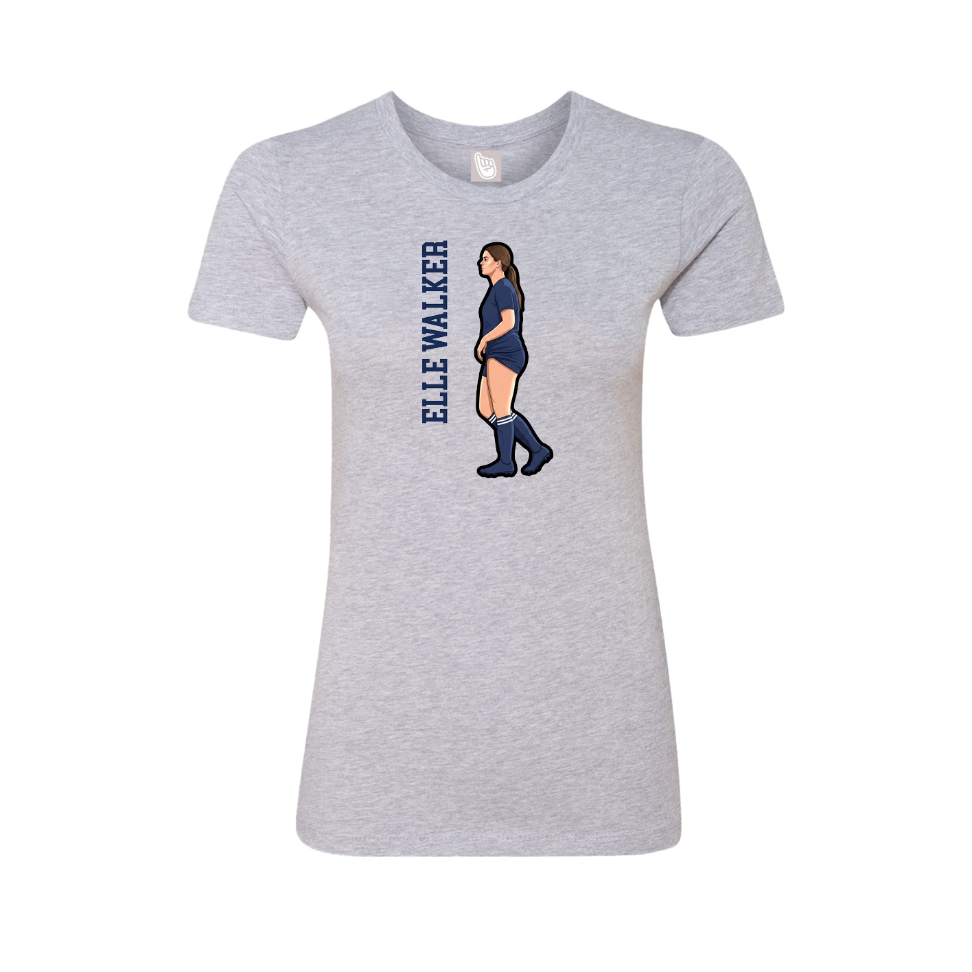 Womens Tee — Name Vertical in Grey