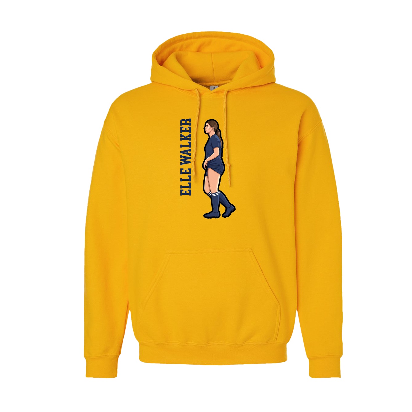 Hoodie — Name Vertical in Gold