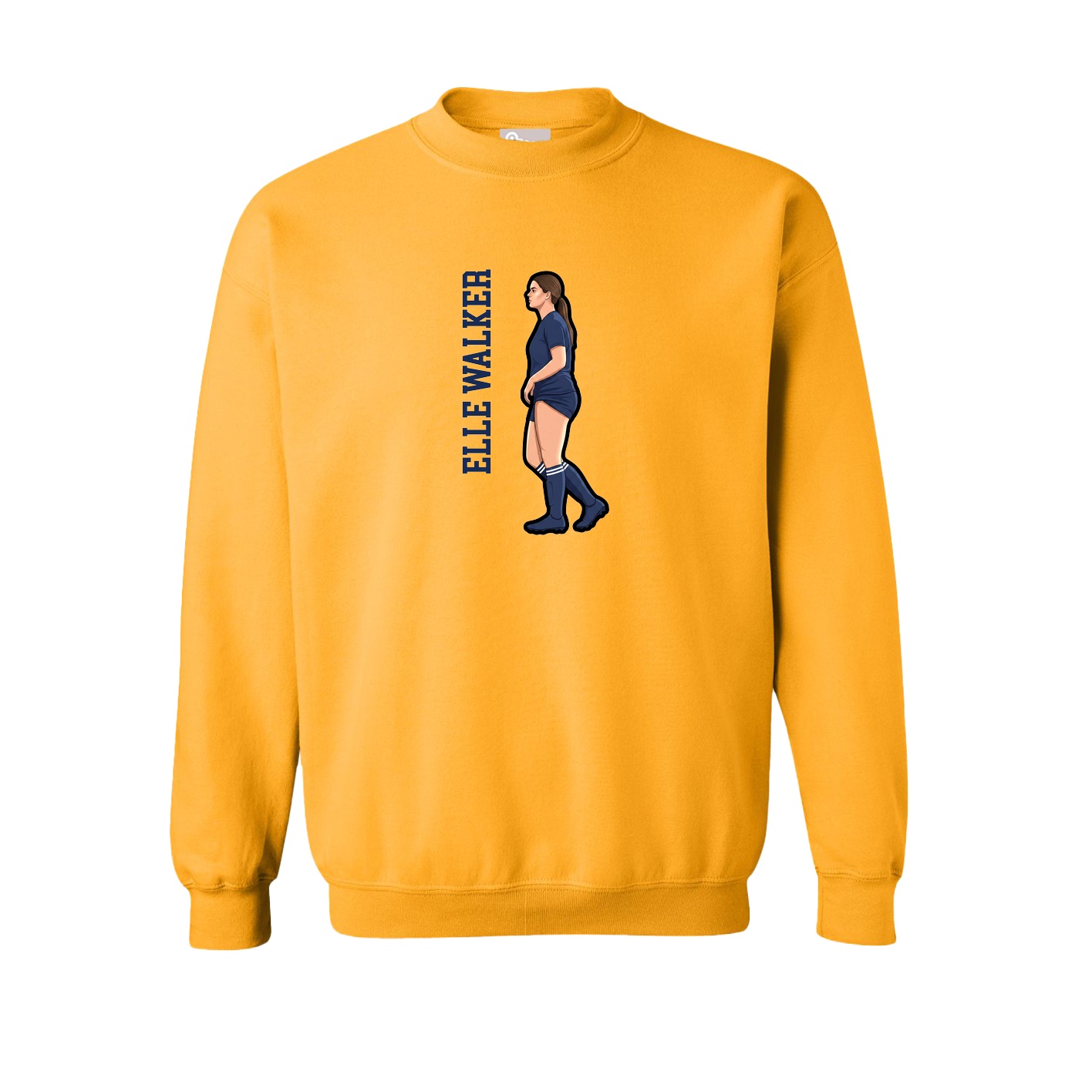 Fleece Crew — Name Vertical in Gold