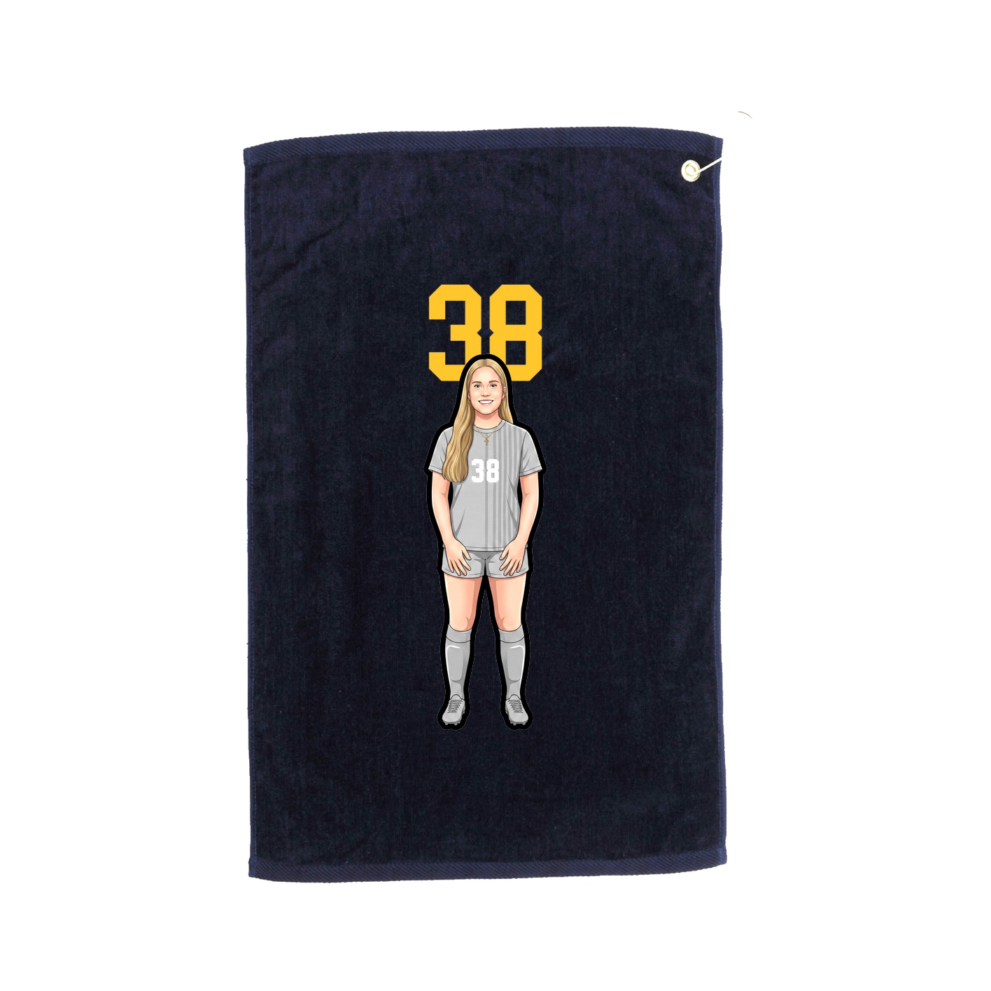 Golf Towel — Number Top in Navy