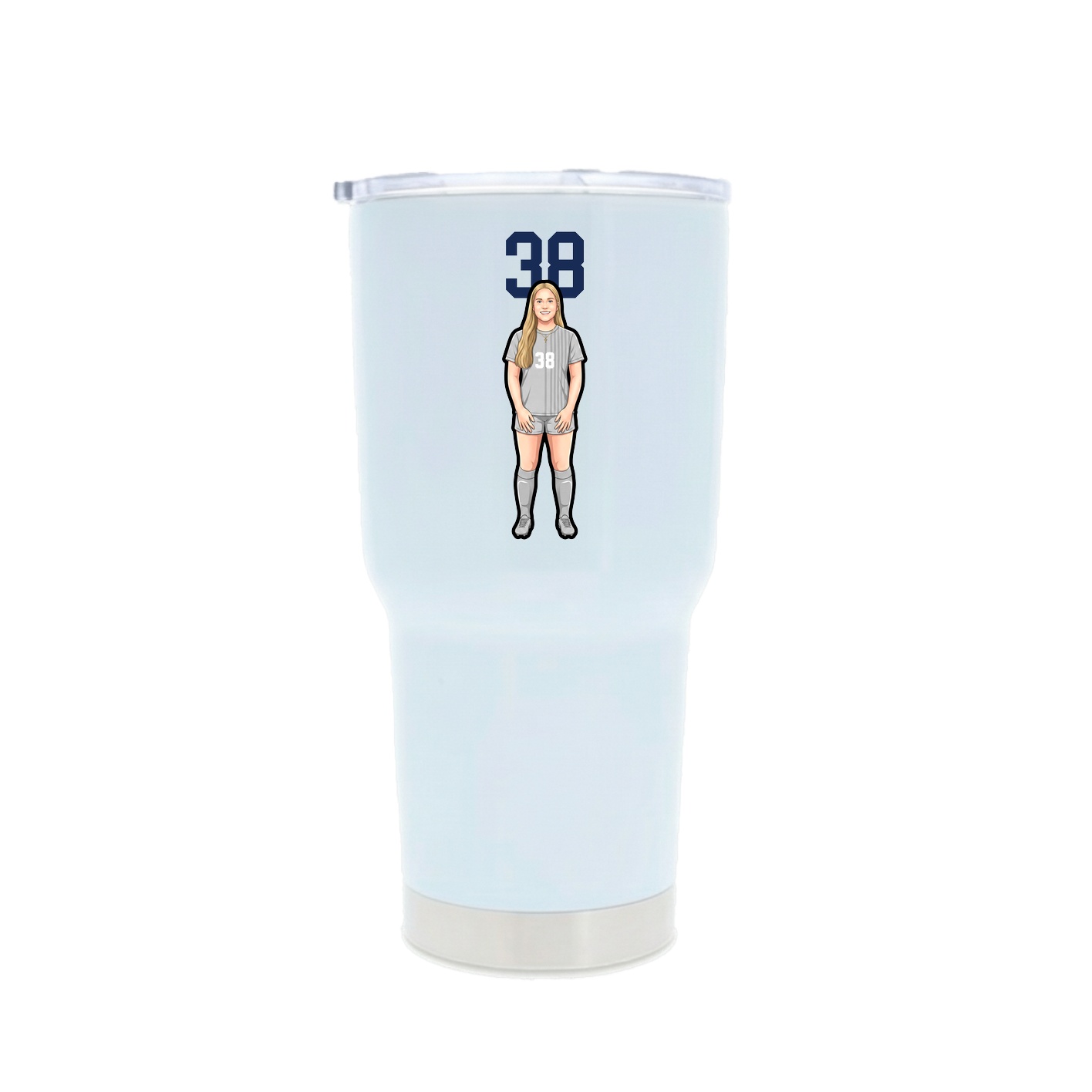 30oz Stainless Steel Tumbler — Number Top in White
