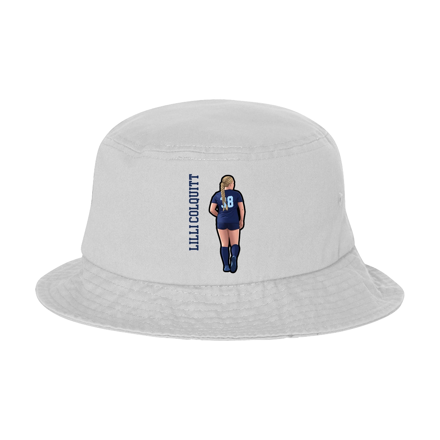 Bucket Cap — Name Vertical in White