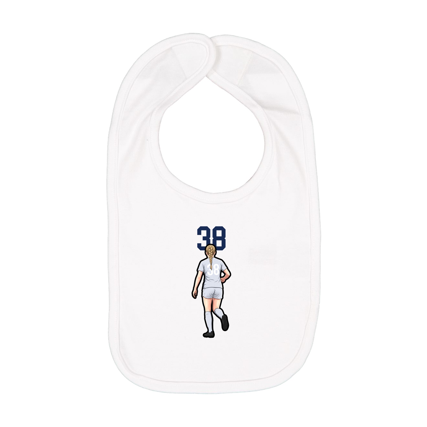 Infant Bib — Number Top in White