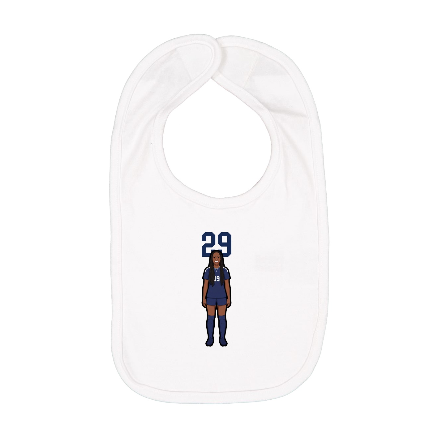 Infant Bib — Number Top in White