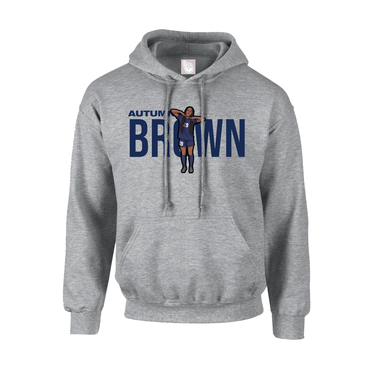 Hoodie — Player Name in Grey