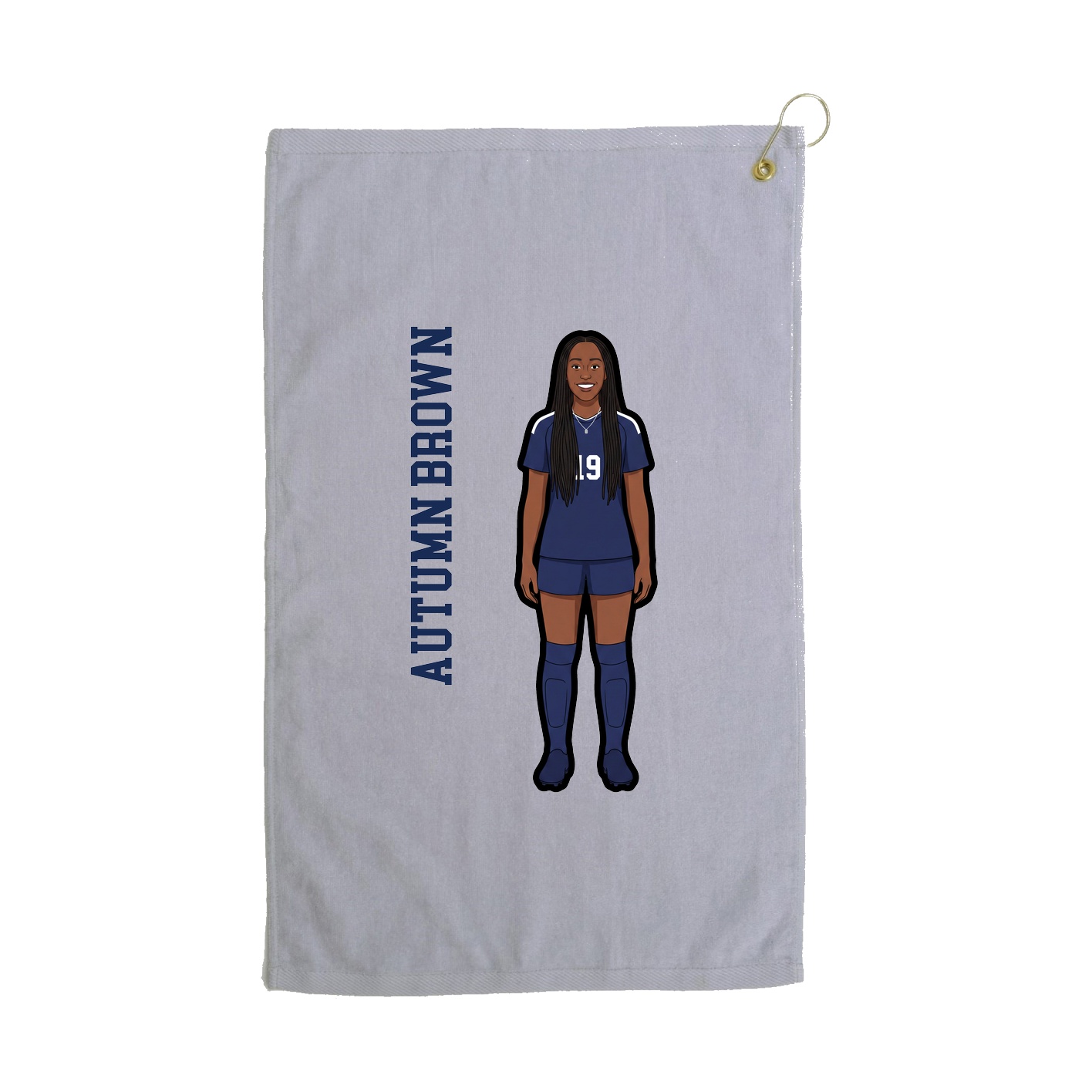 Golf Towel — Name Vertical in Grey
