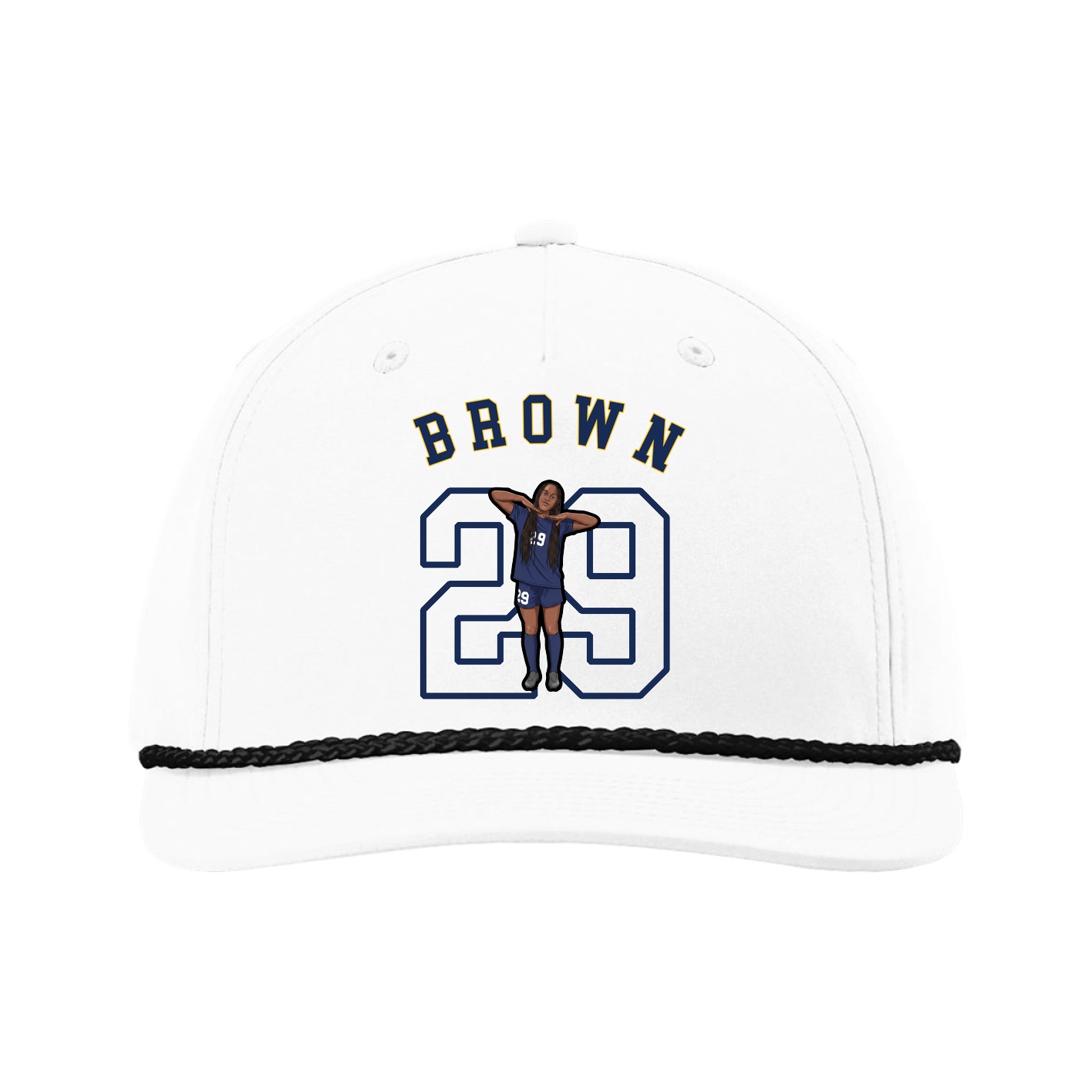 Five-Panel Classic Rope Cap — Shirsey Arch in White