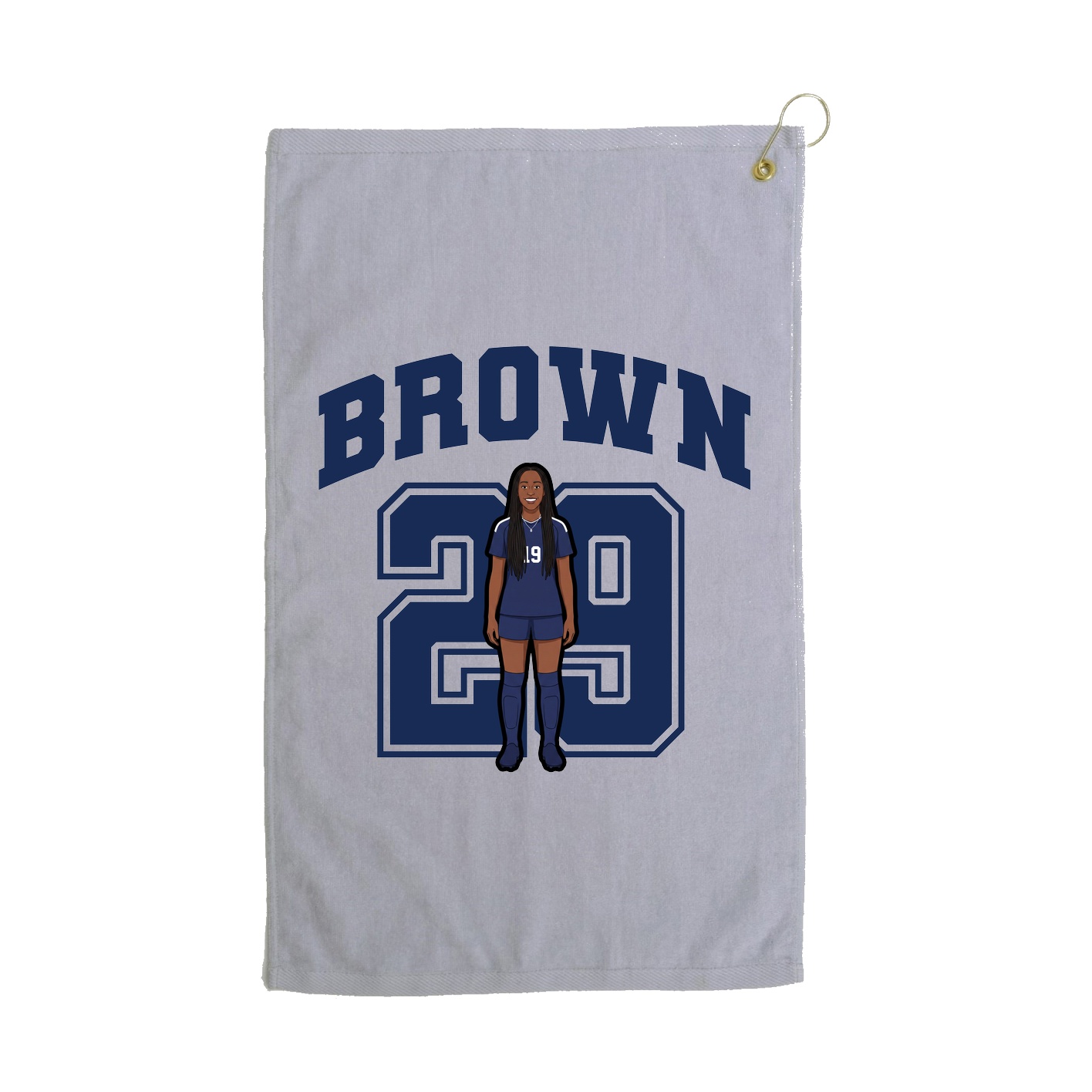 Golf Towel — Number in Grey