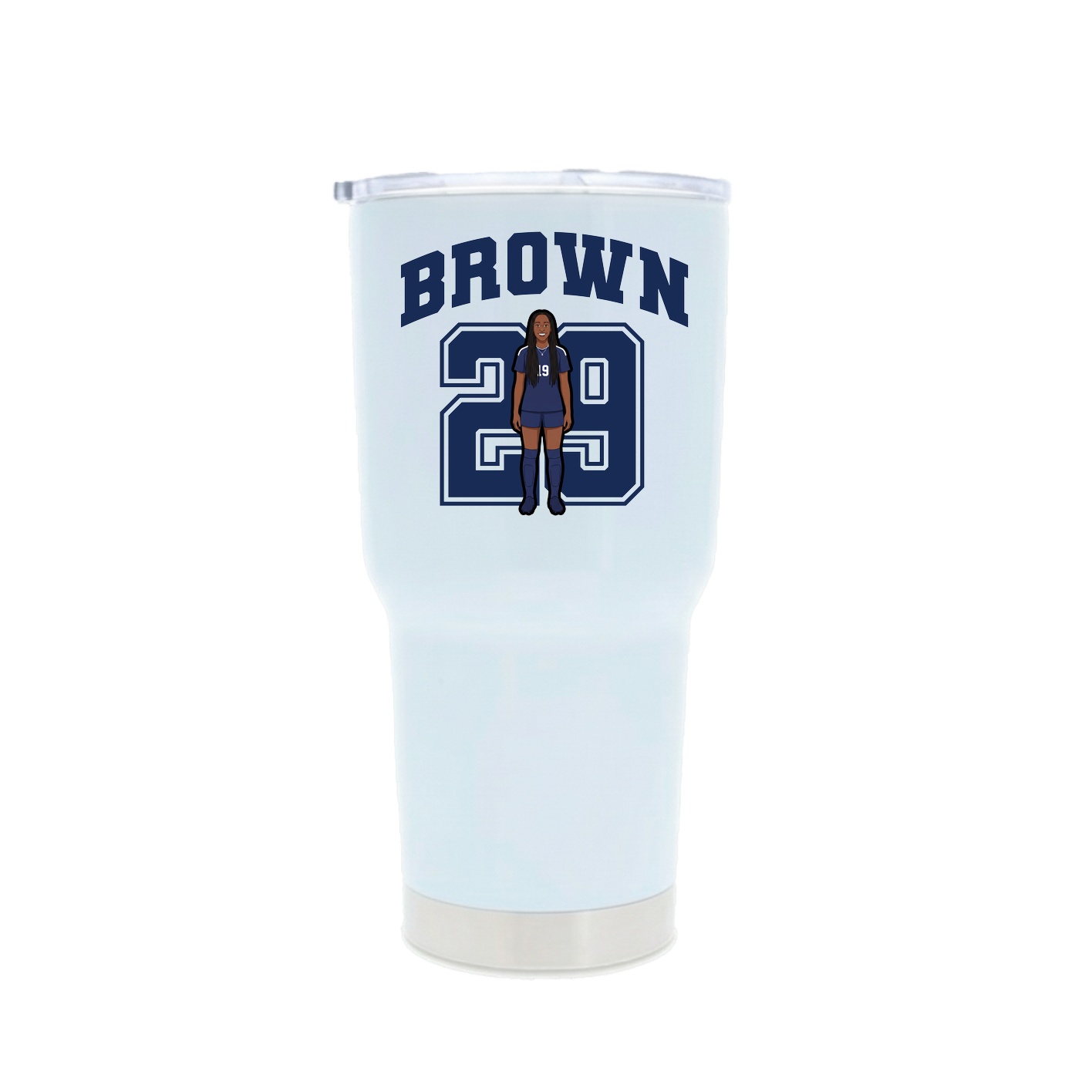 30oz Stainless Steel Tumbler — Number in White