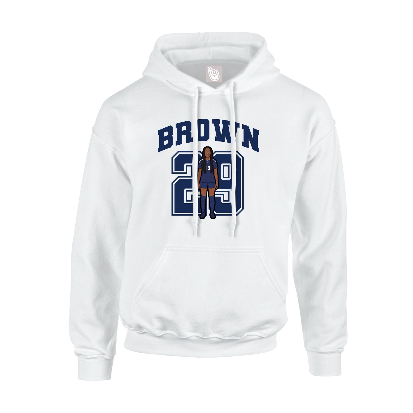 Youth Hoodie — Number in White