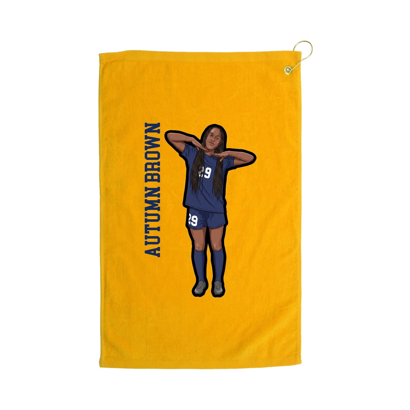 Golf Towel — Name Vertical in Gold