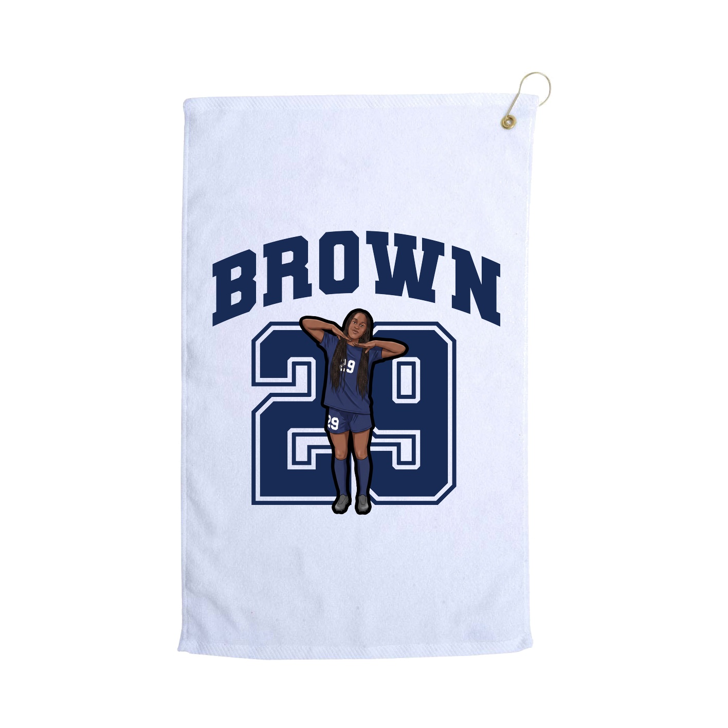 Golf Towel — Number in White