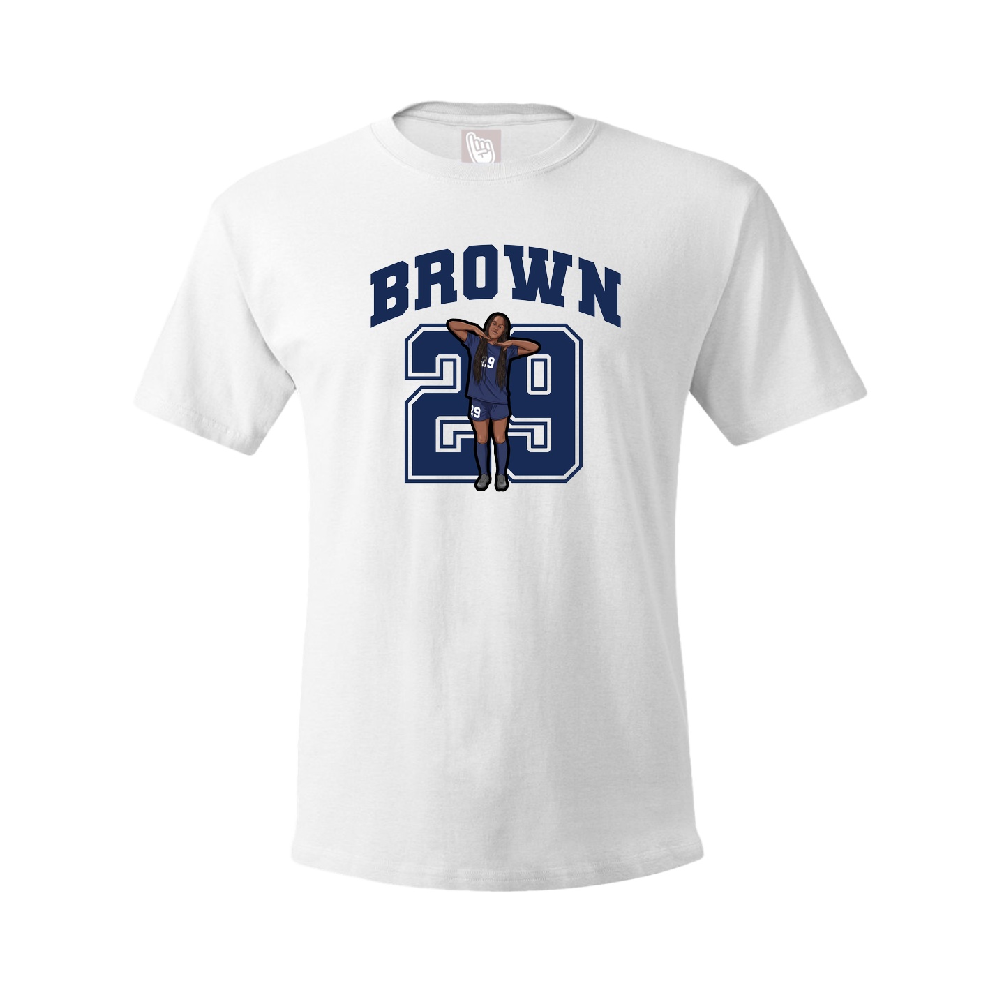 Youth Tee — Number in White