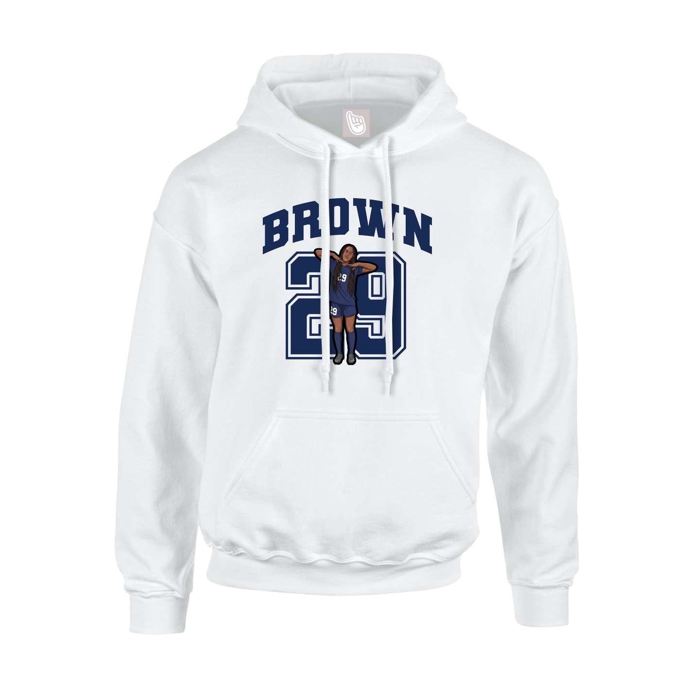 Hoodie — Number in White