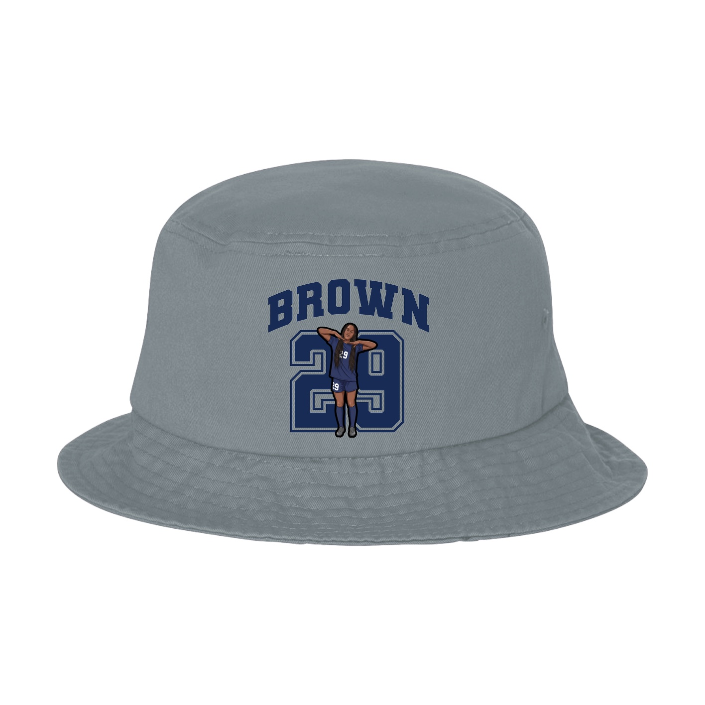 Bucket Cap — Number in Grey