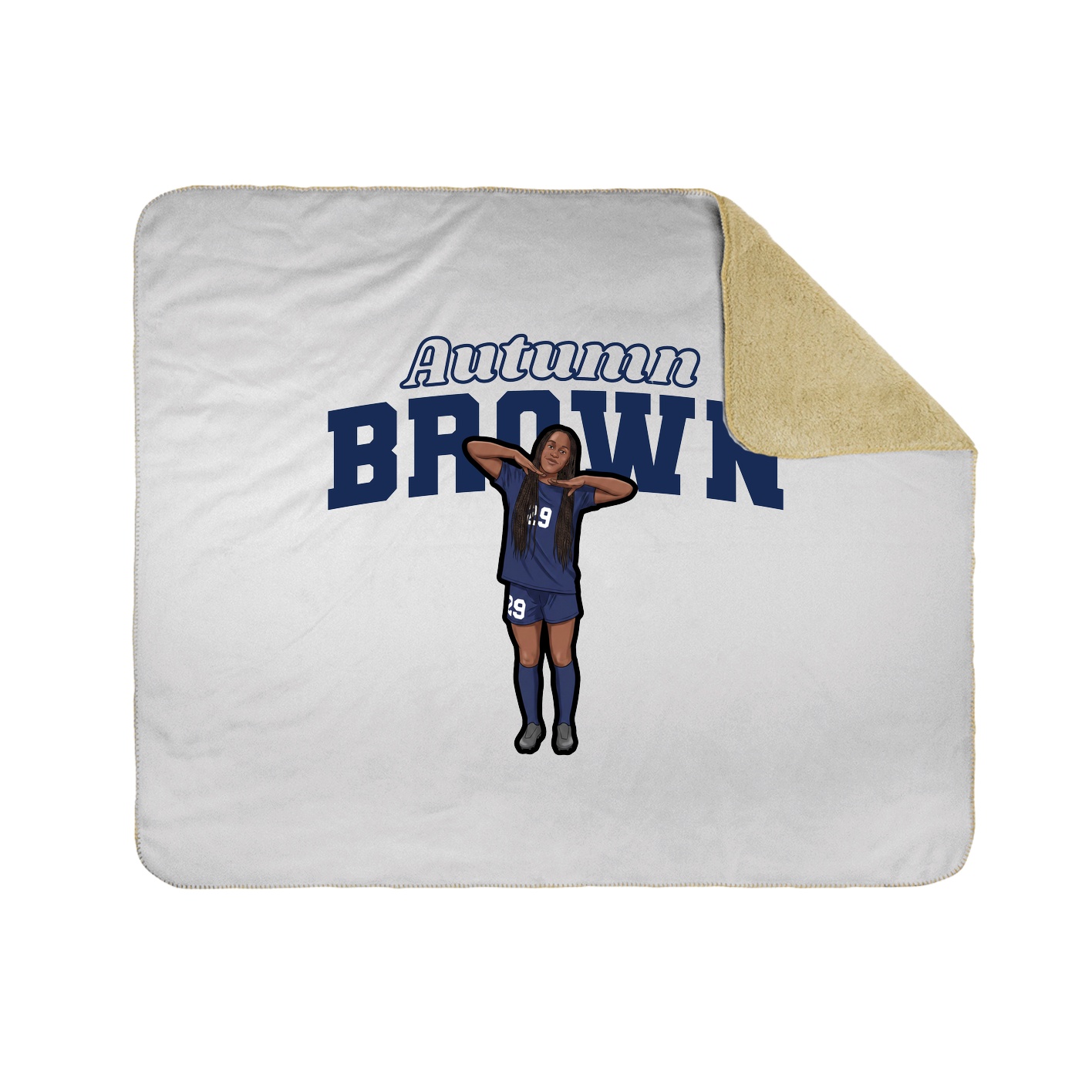 Throw Blanket — Name Arch in White