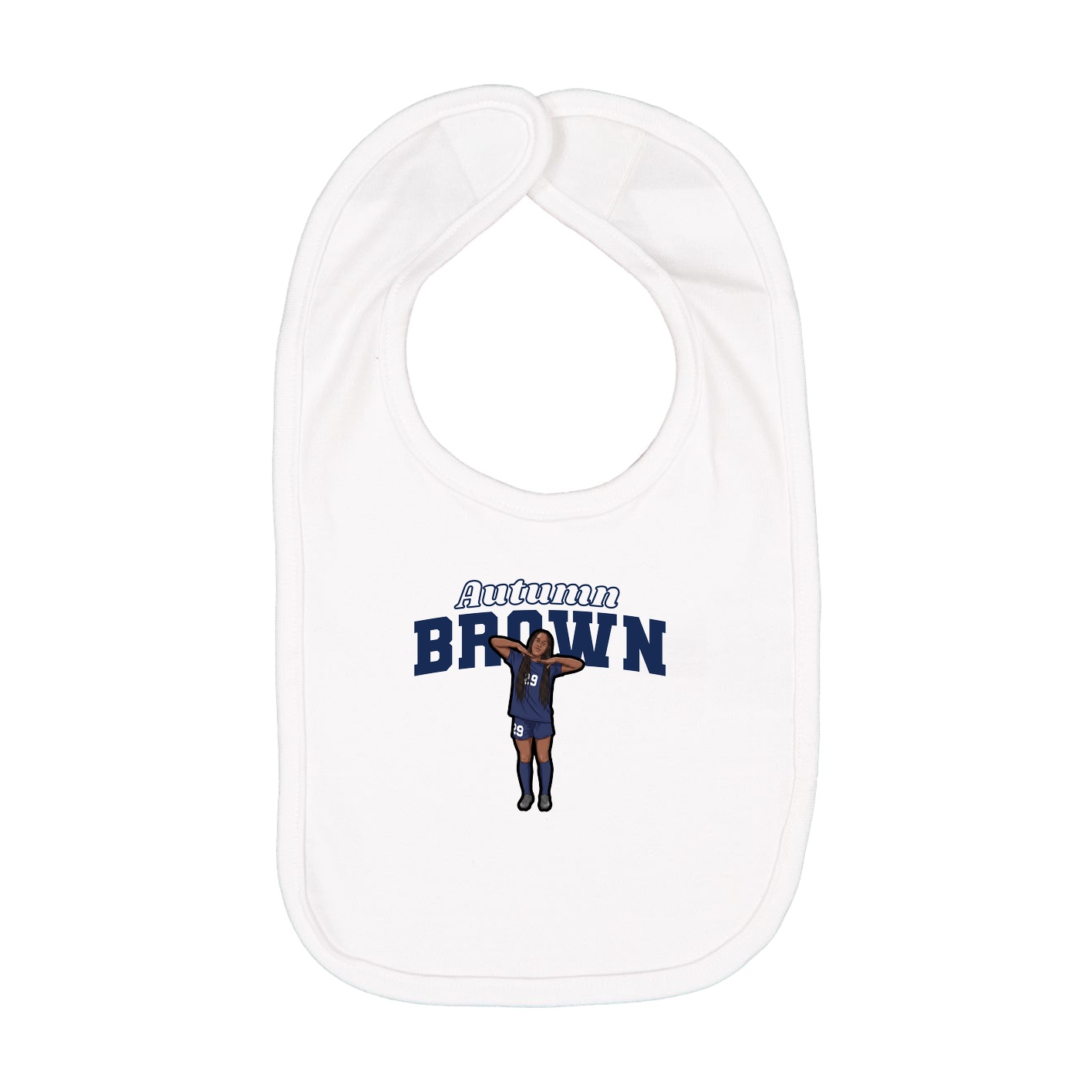 Infant Bib — Name Arch in White