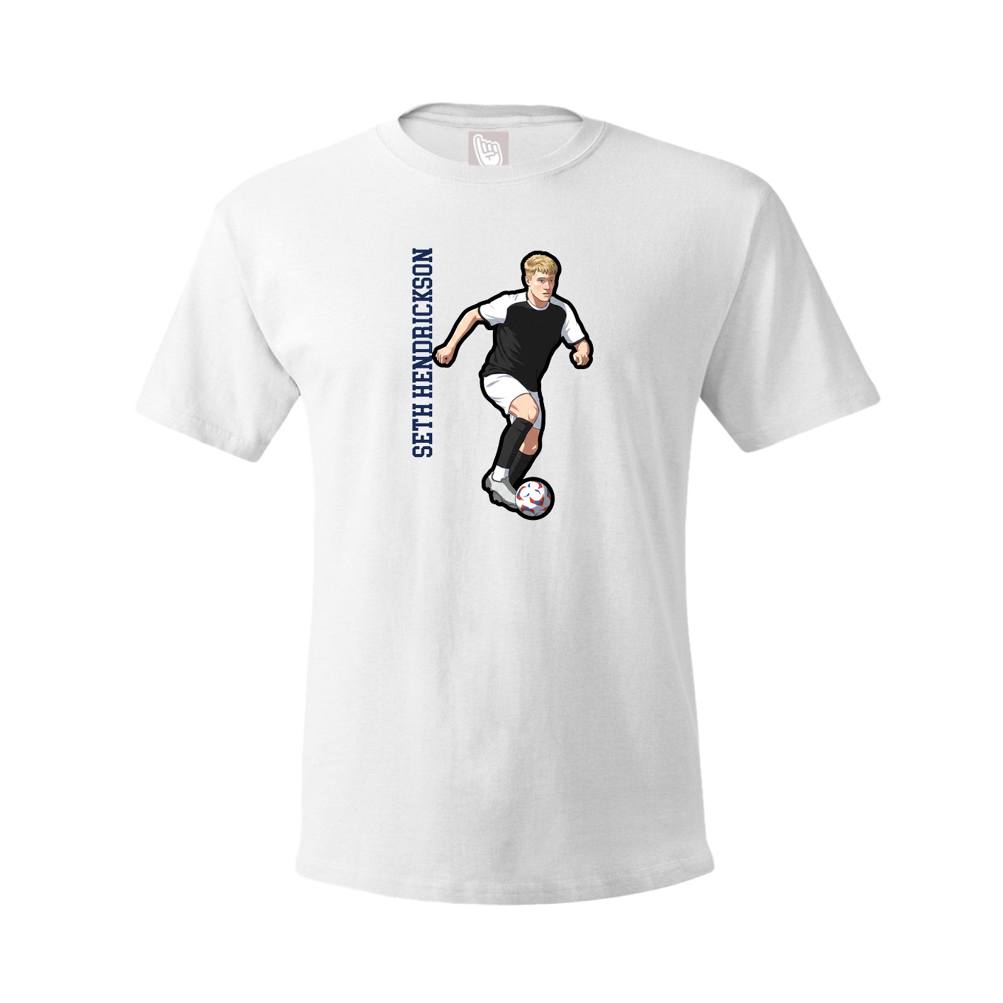 Tee — Name Vertical in White