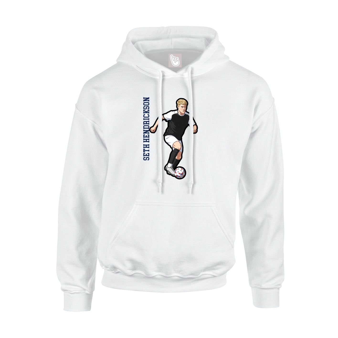 Youth Hoodie — Name Vertical in White